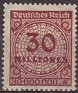 Germany 1923 Numbers 30 Millonen Red & Brown Scott 288